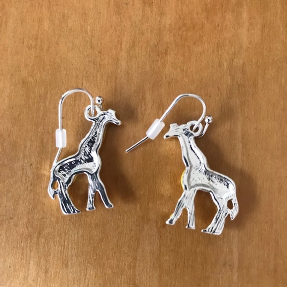 Giraffe Earrings New Yellow Brown Spots Safari - Picture 7 of 7